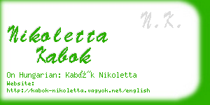 nikoletta kabok business card